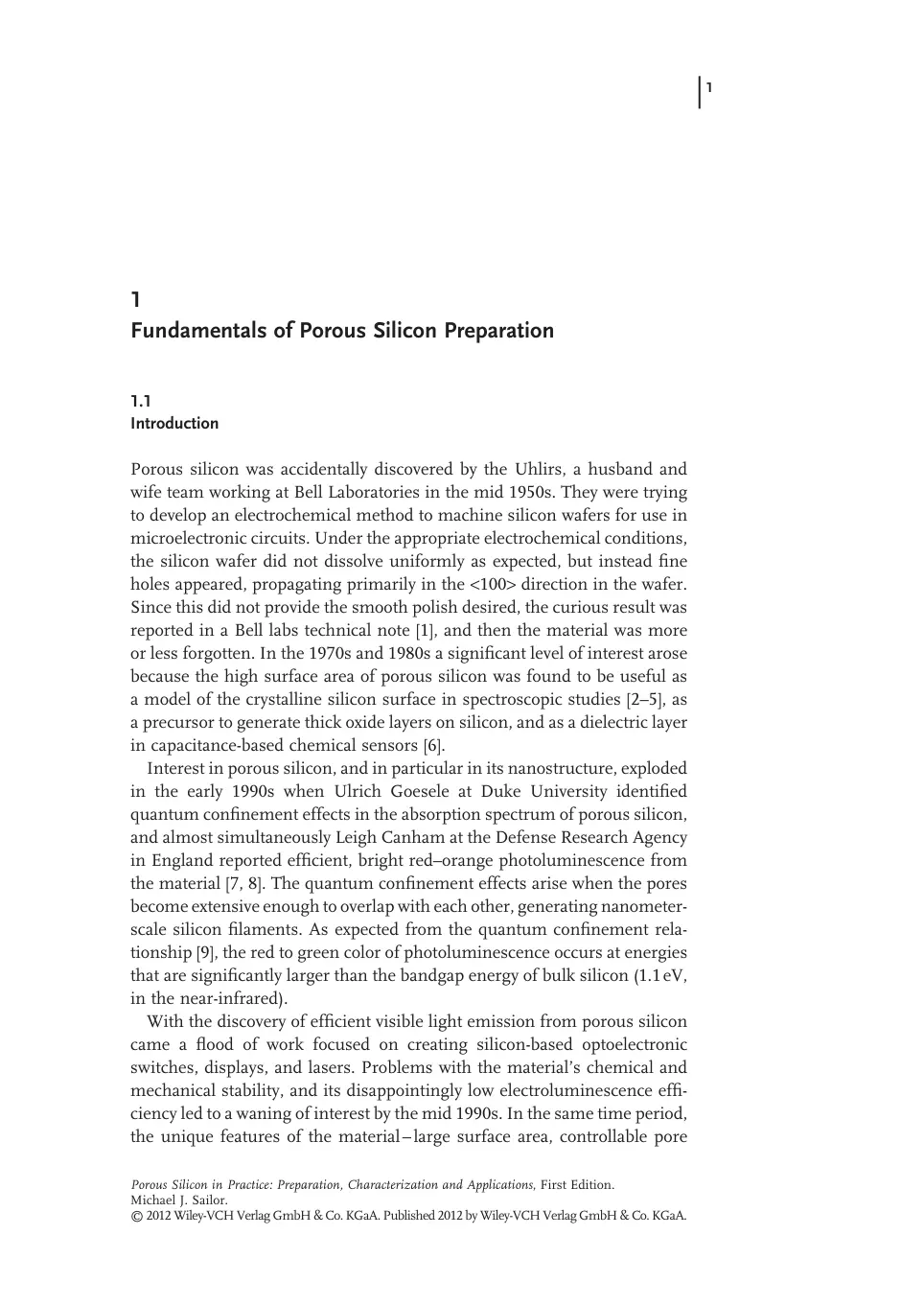غلاف تقرير Fundamentals of Porous Silicon Preparation