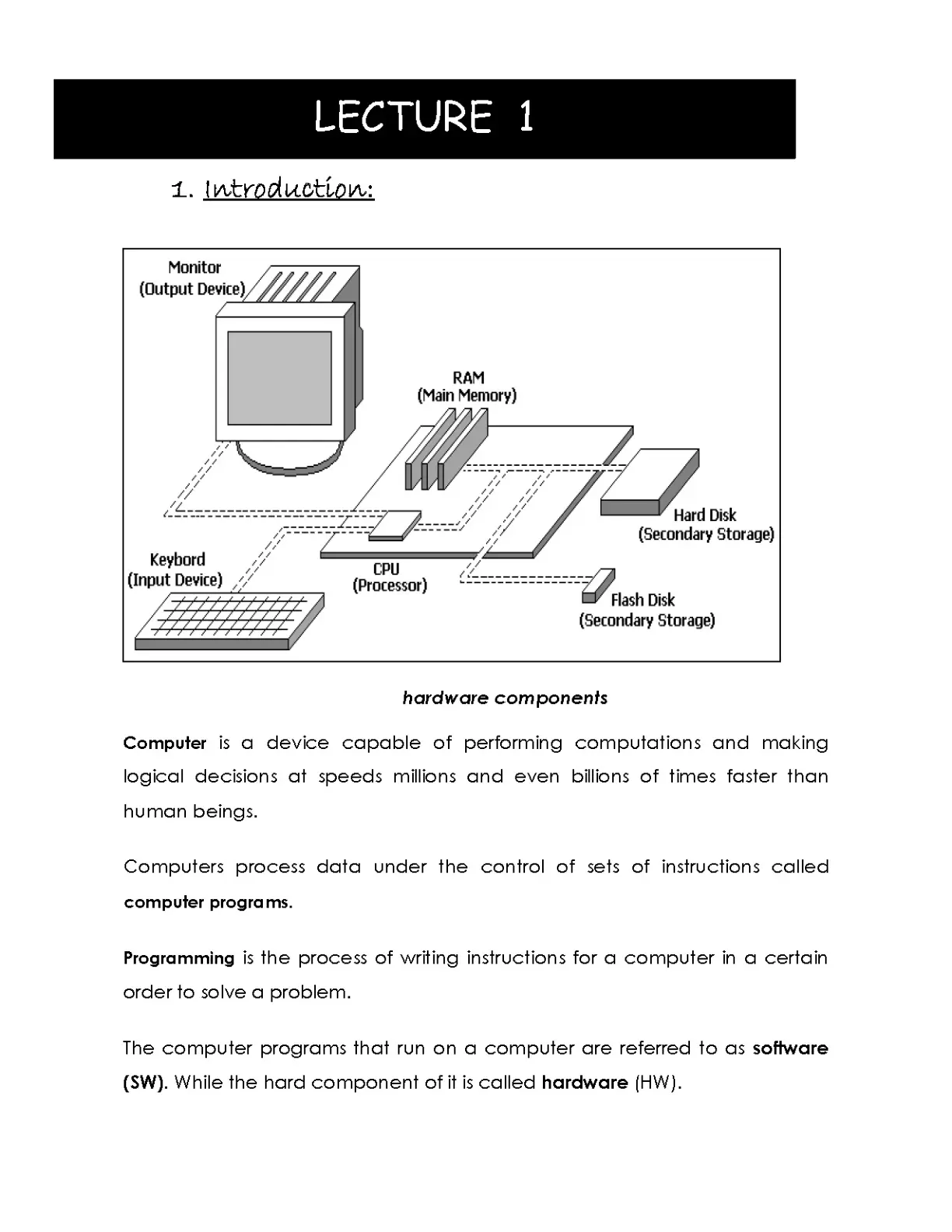 غلاف تقرير LECTURE 1