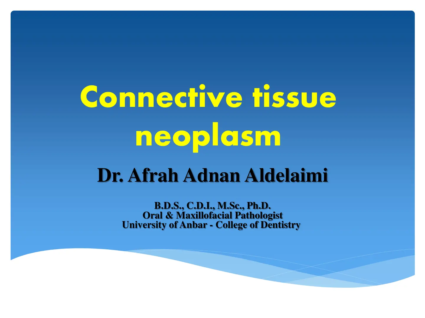 غلاف تقرير Connective tissue neoplasm