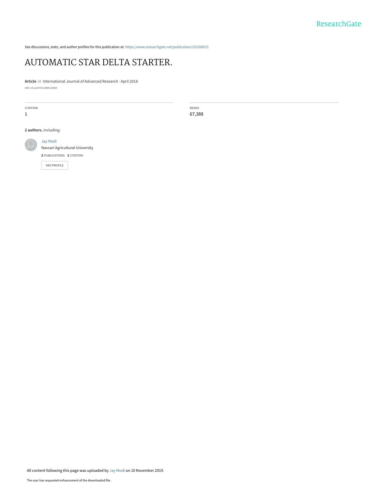 غلاف تقرير AUTOMATIC STAR DELTA STARTER.