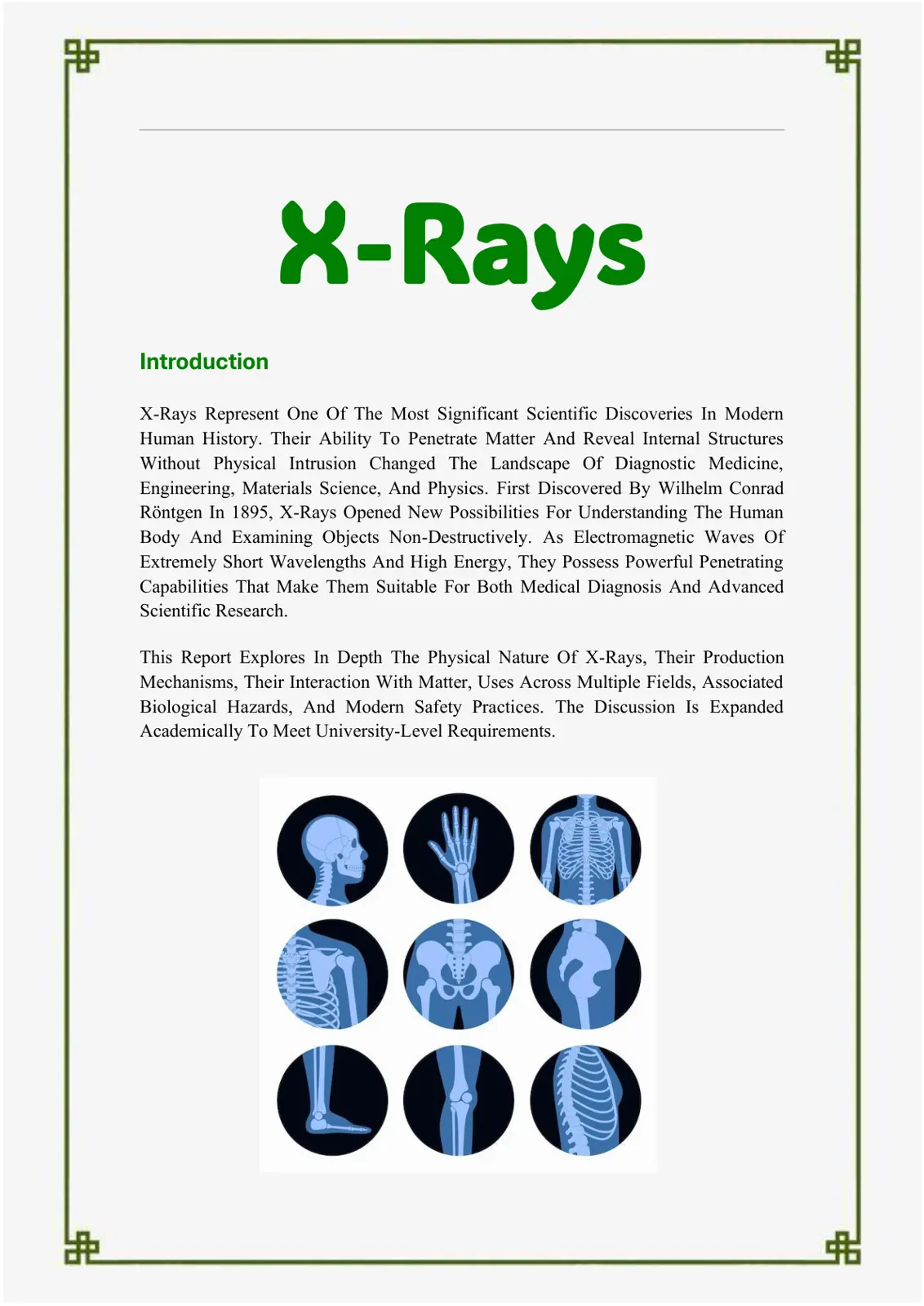 غلاف تقرير X-Rays: Introduction