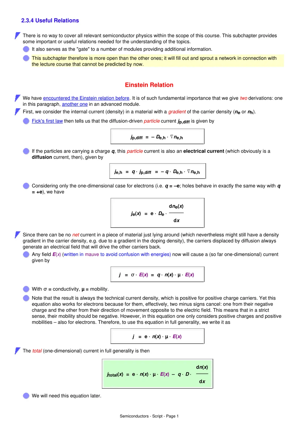 غلاف تقرير Useful Relations - Semiconductor Physics