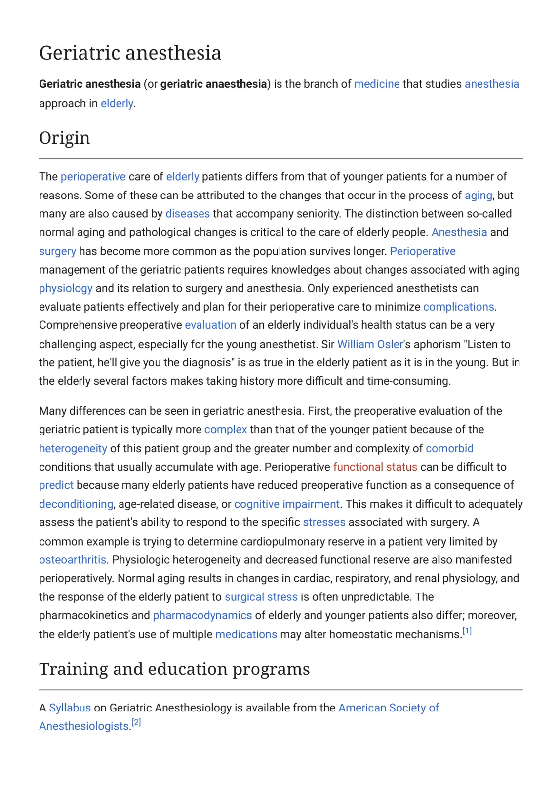غلاف تقرير Geriatric Anesthesia