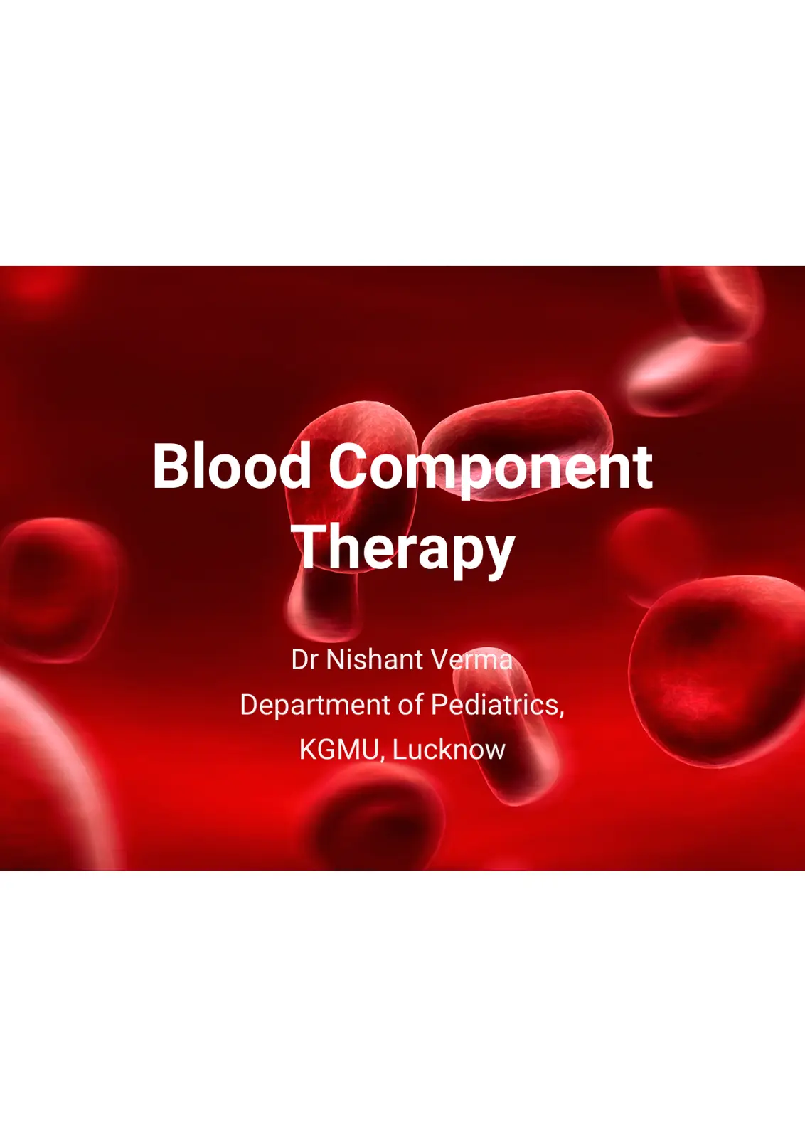 غلاف تقرير Blood Component Therapy