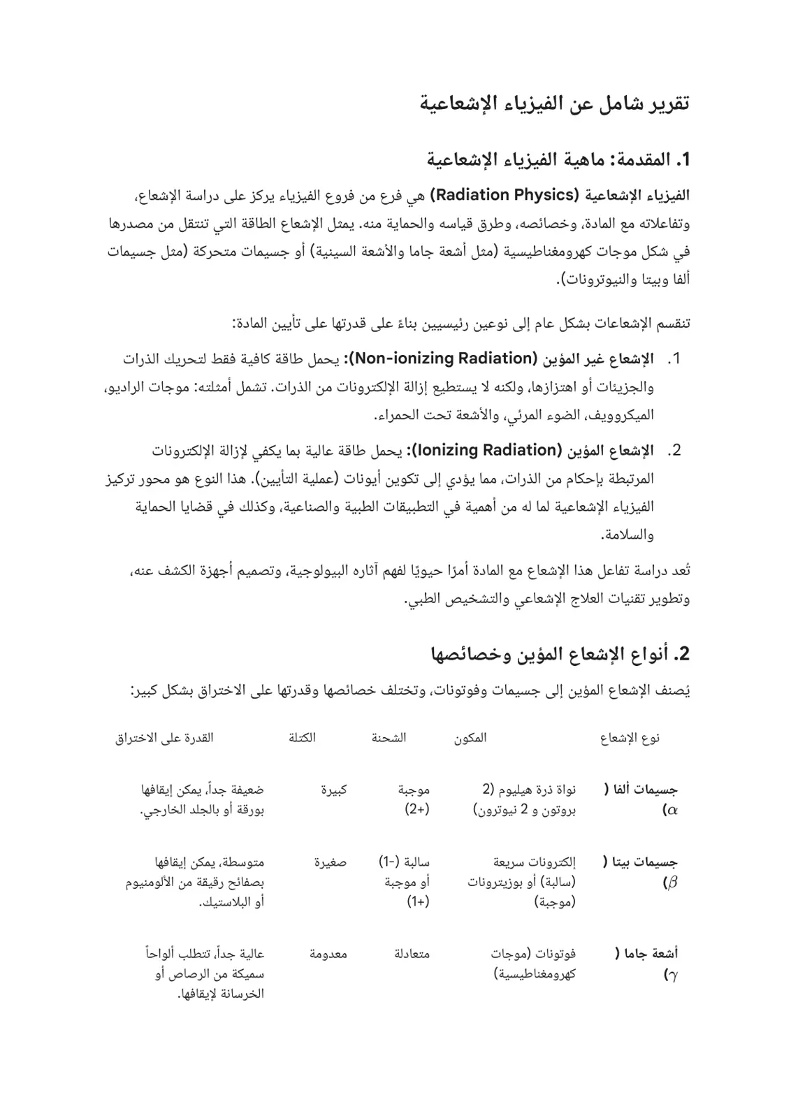 غلاف تقرير الفيزياء الإشعاعية
