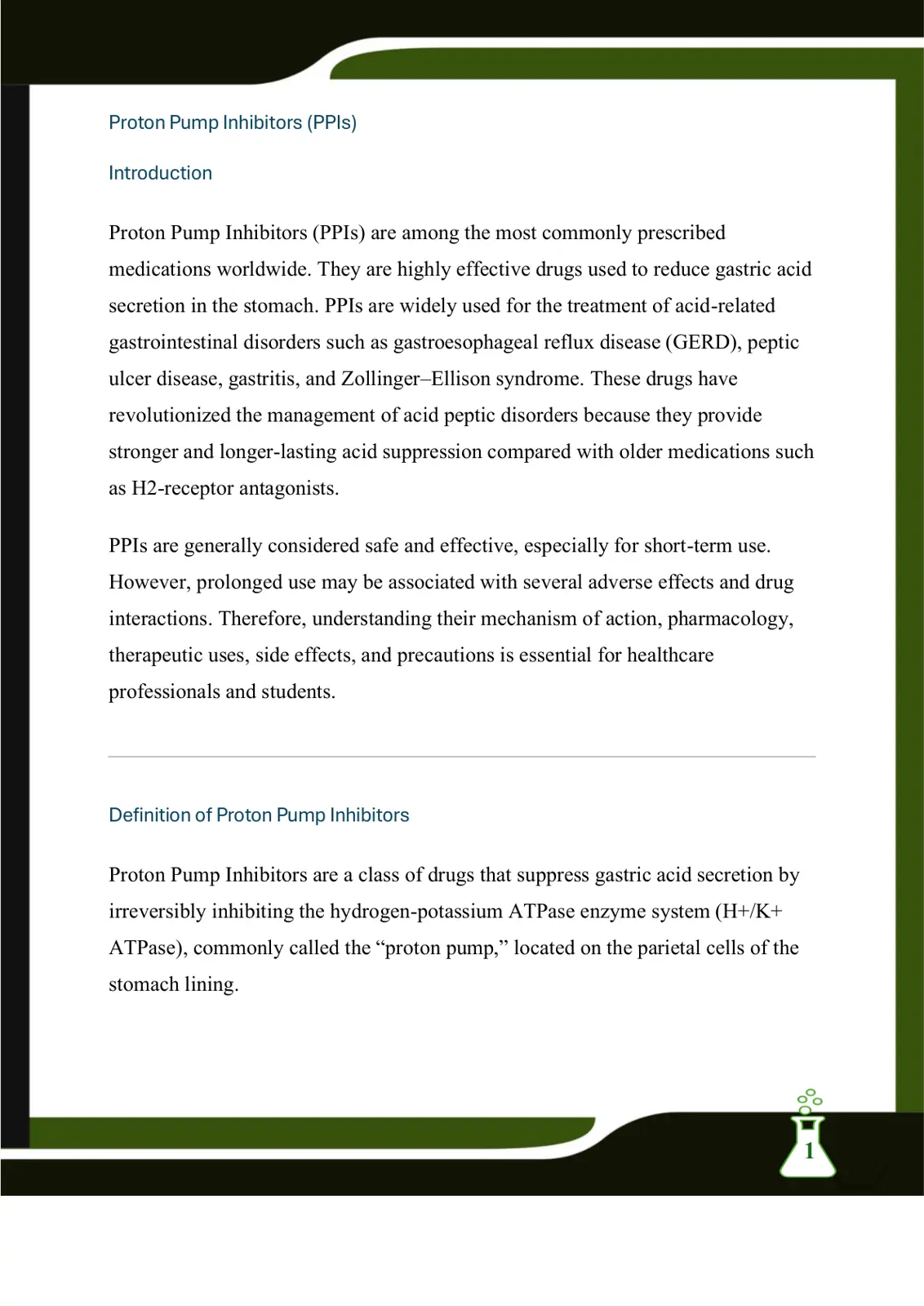 غلاف تقرير Proton Pump Inhibitors (PPIs)