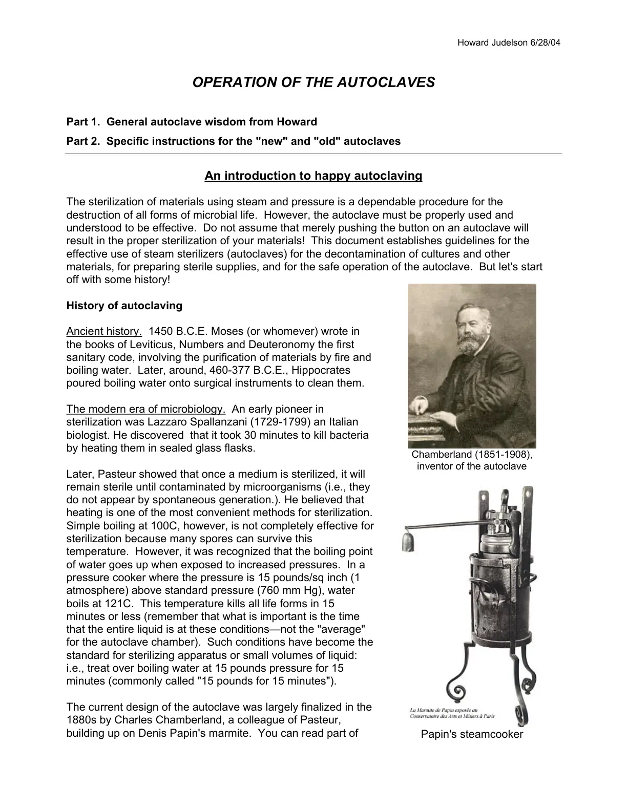 غلاف تقرير OPERATION OF THE AUTOCLAVES