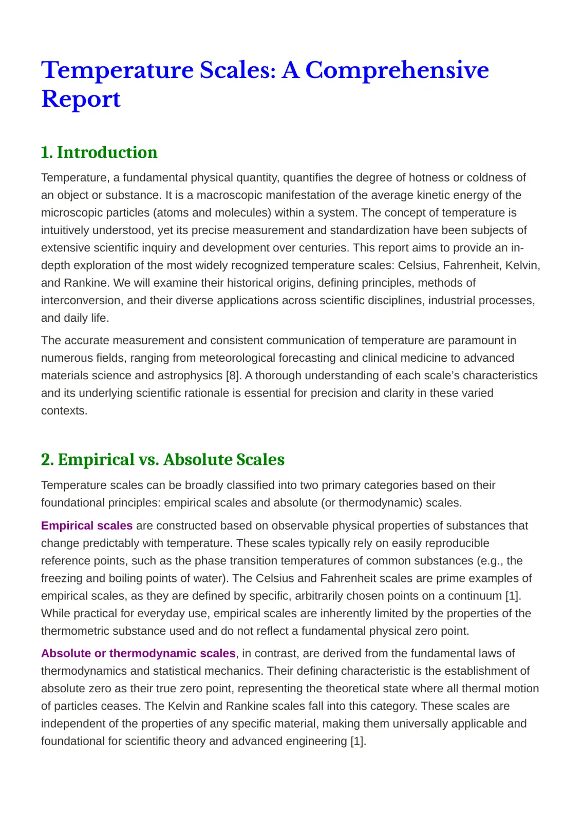 غلاف تقرير Temperature Scales: A Comprehensive Report