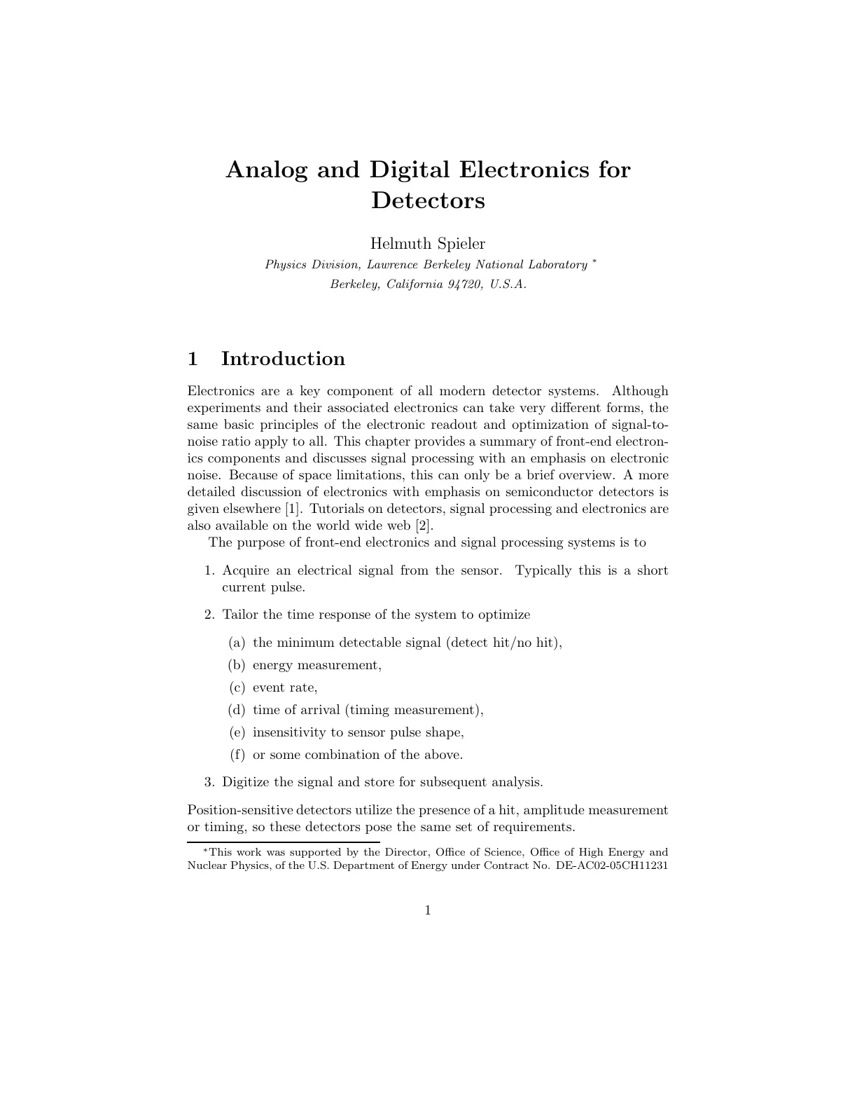 غلاف تقرير Analog and Digital Electronics for Detectors