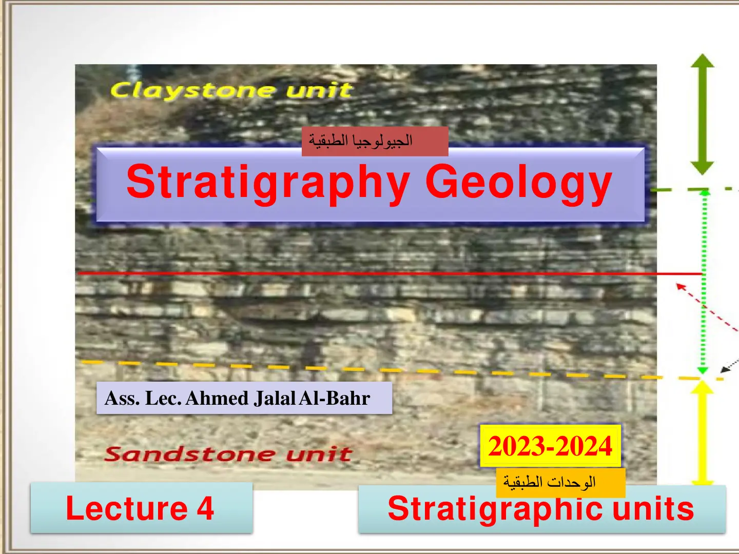 غلاف تقرير الجيولوجيا الطبقية Stratigraphy Geology Lecture 4