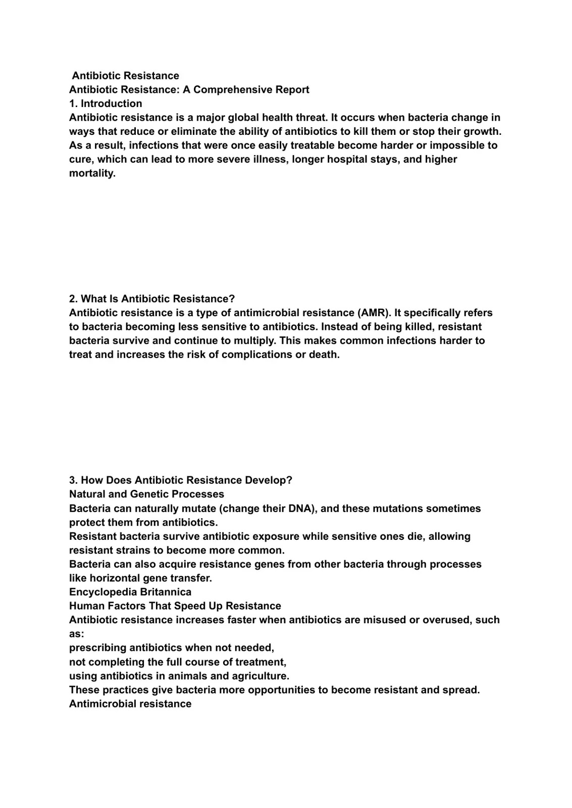 غلاف تقرير Antibiotic Resistance: A Comprehensive Report