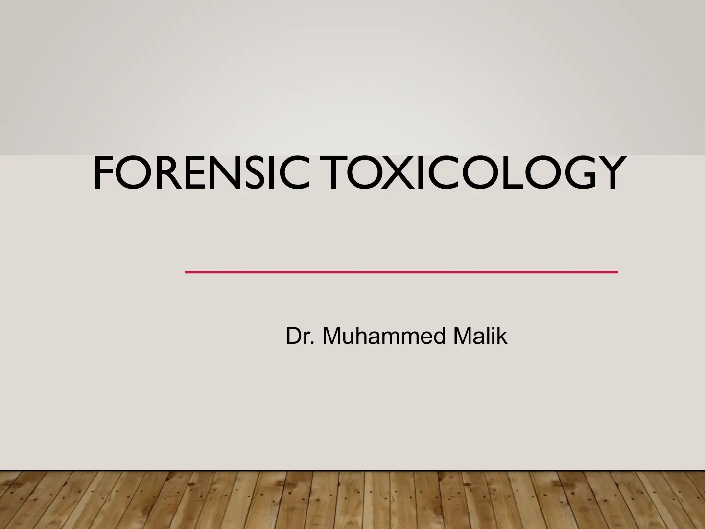 غلاف تقرير FORENSIC TOXICOLOGY