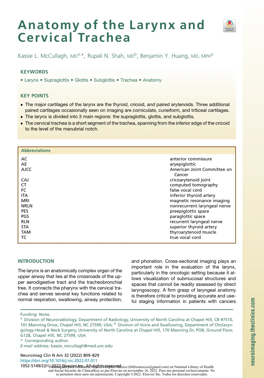 غلاف تقرير Anatomy of the Larynx and Cervical Trachea