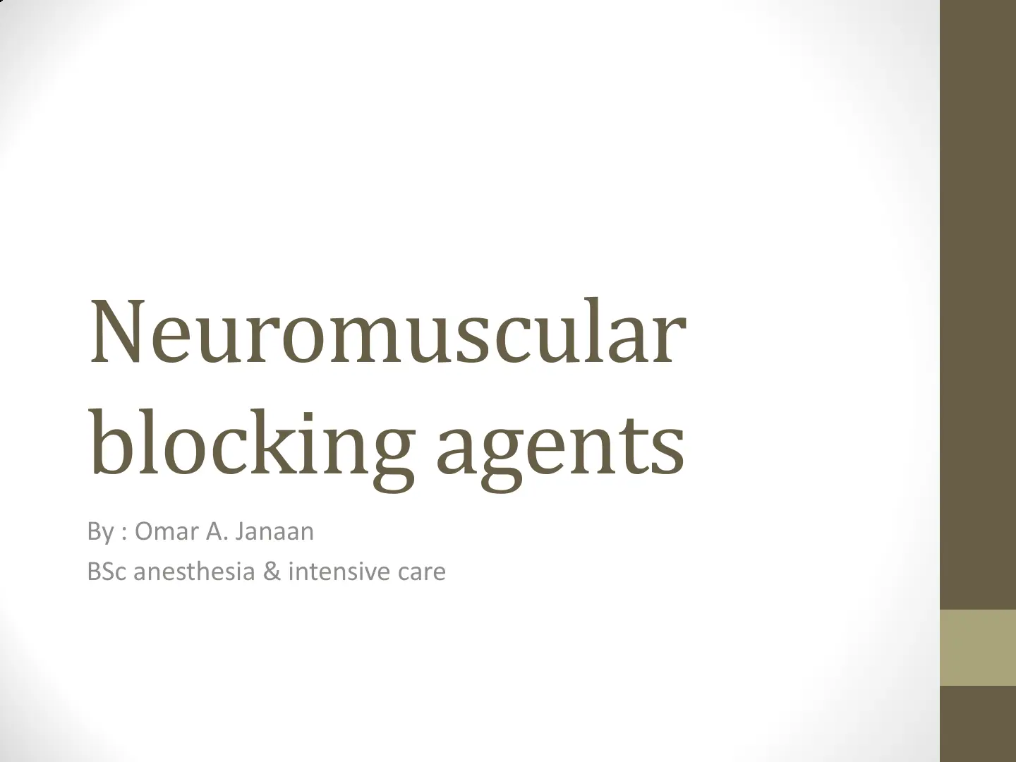 غلاف تقرير Neuromuscular blocking agents