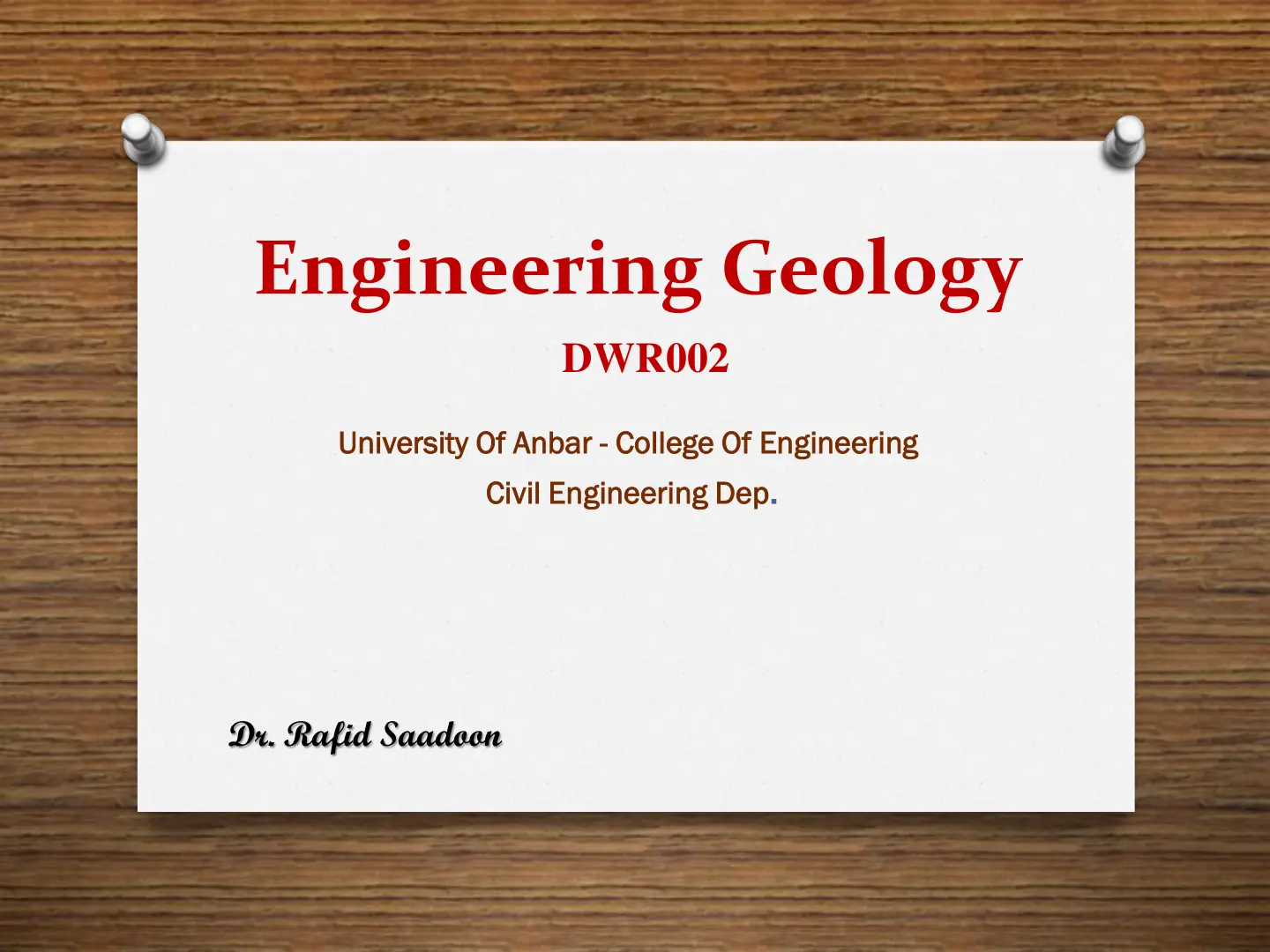 غلاف تقرير Engineering Geology