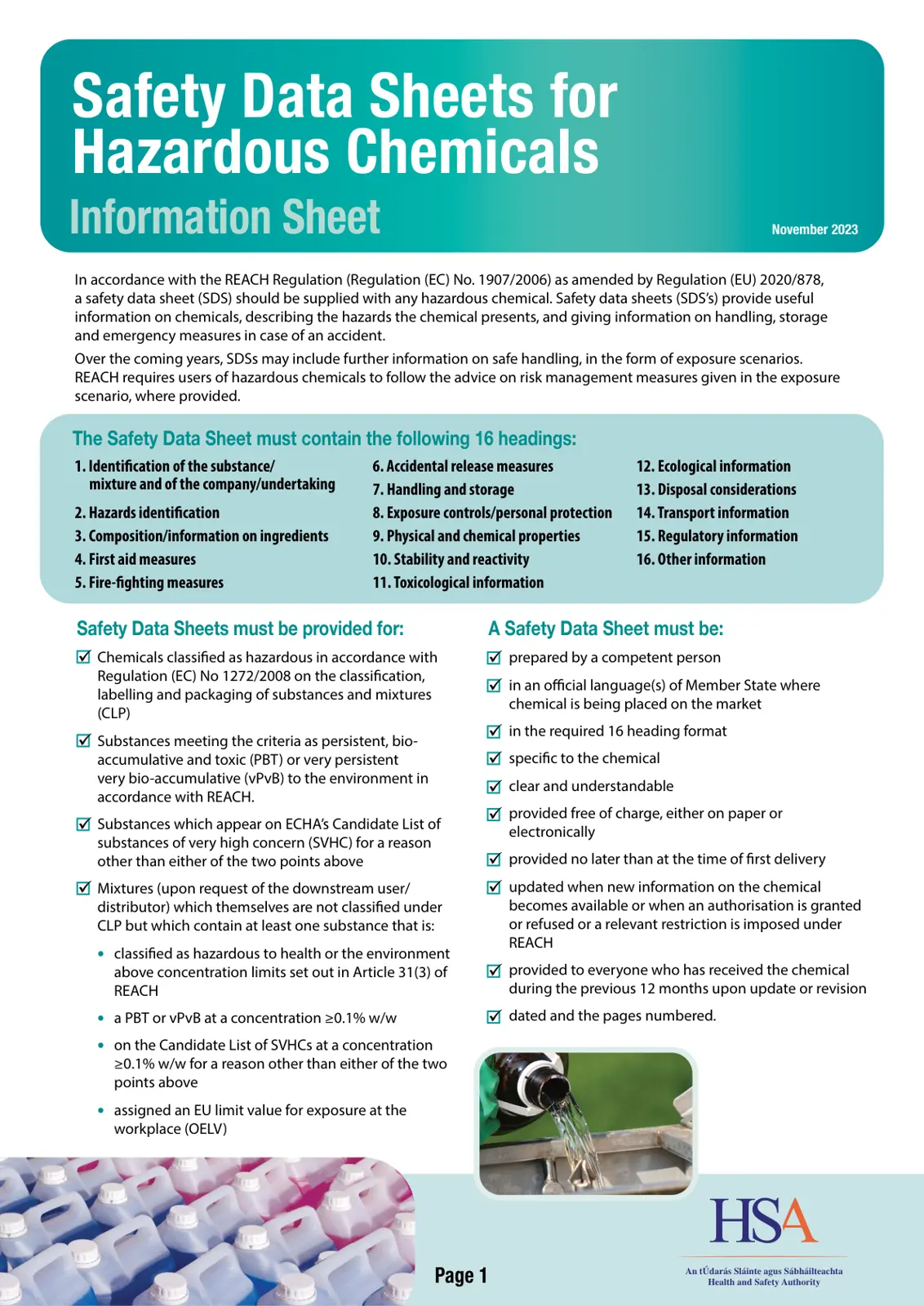 غلاف تقرير Safety Data Sheets for Hazardous Chemicals