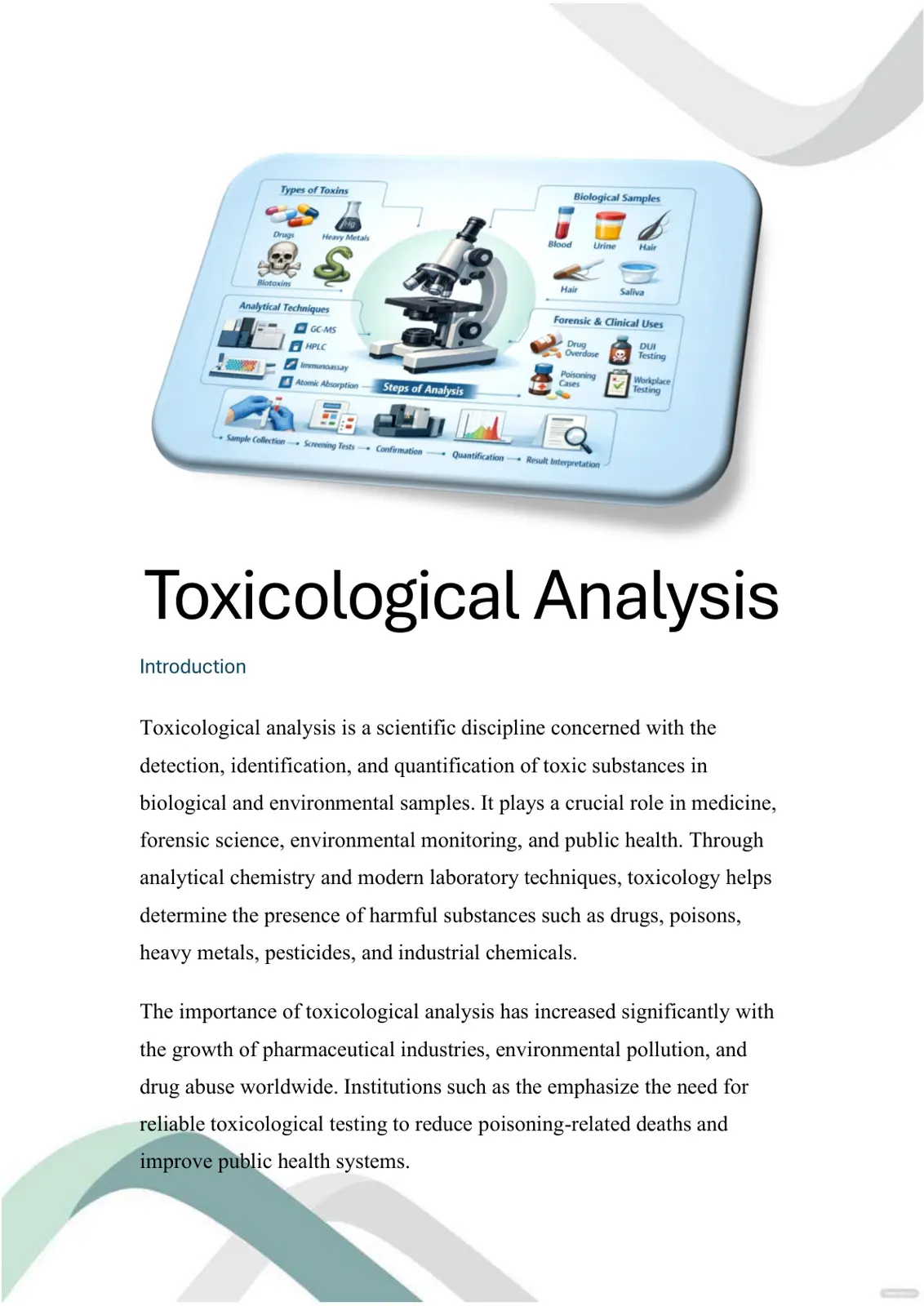 غلاف تقرير Toxicological Analysis