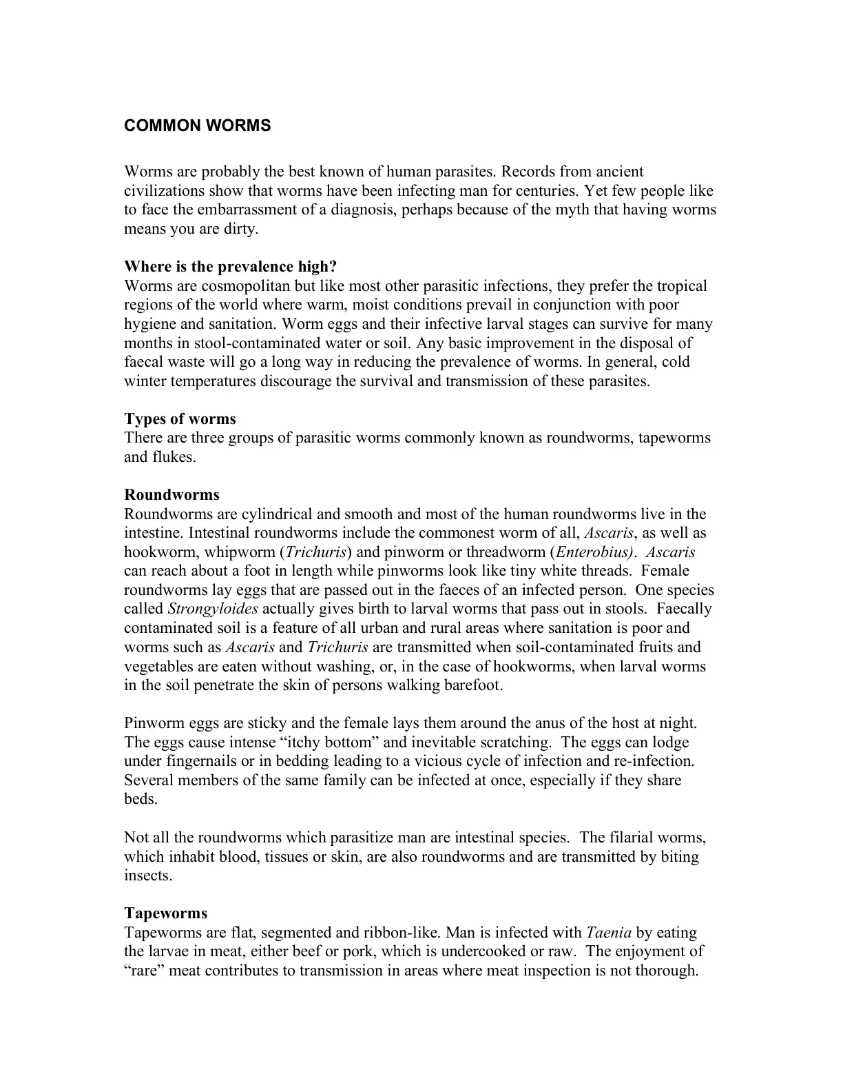 غلاف تقرير Common Worms