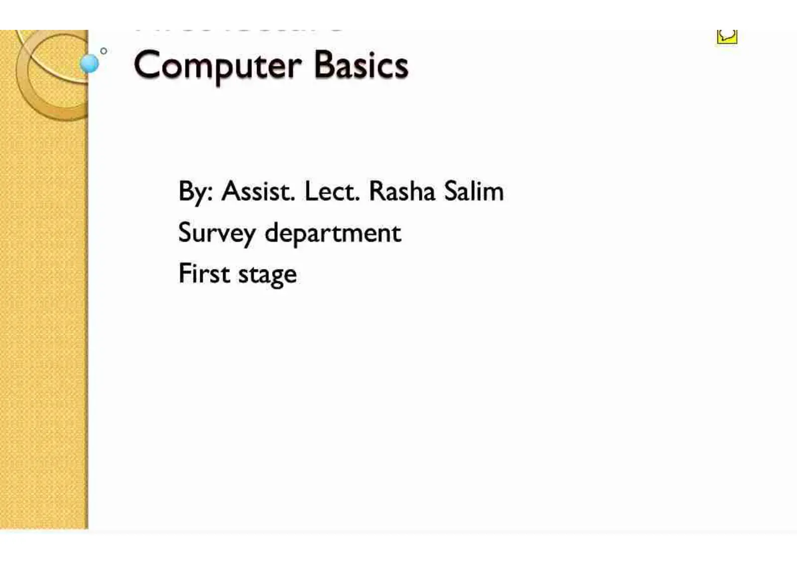 غلاف تقرير Computer Basics