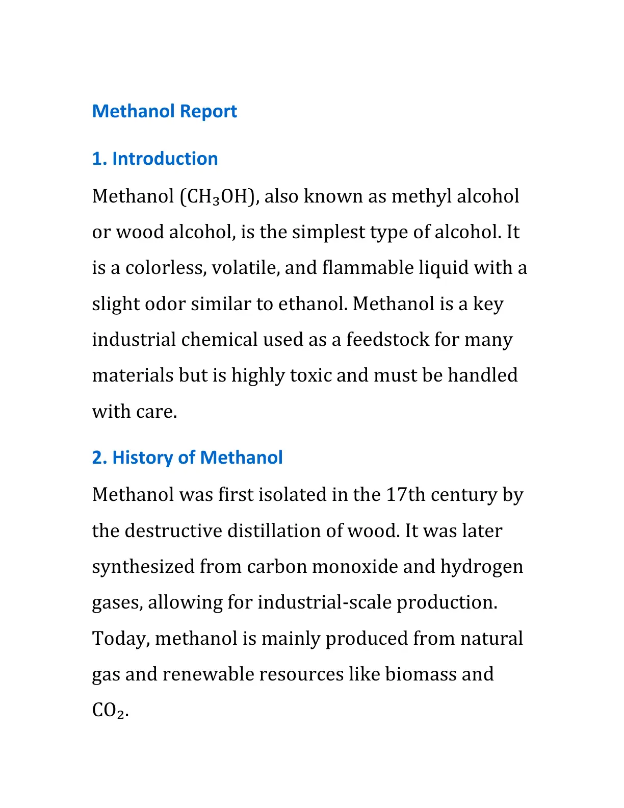غلاف تقرير Methanol Report