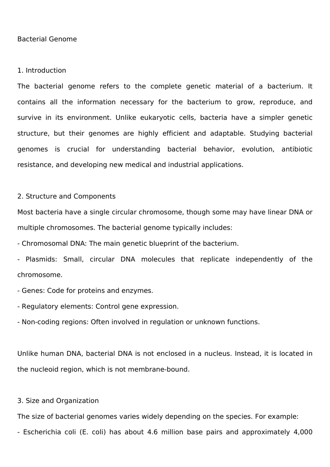 غلاف تقرير Bacterial Genome