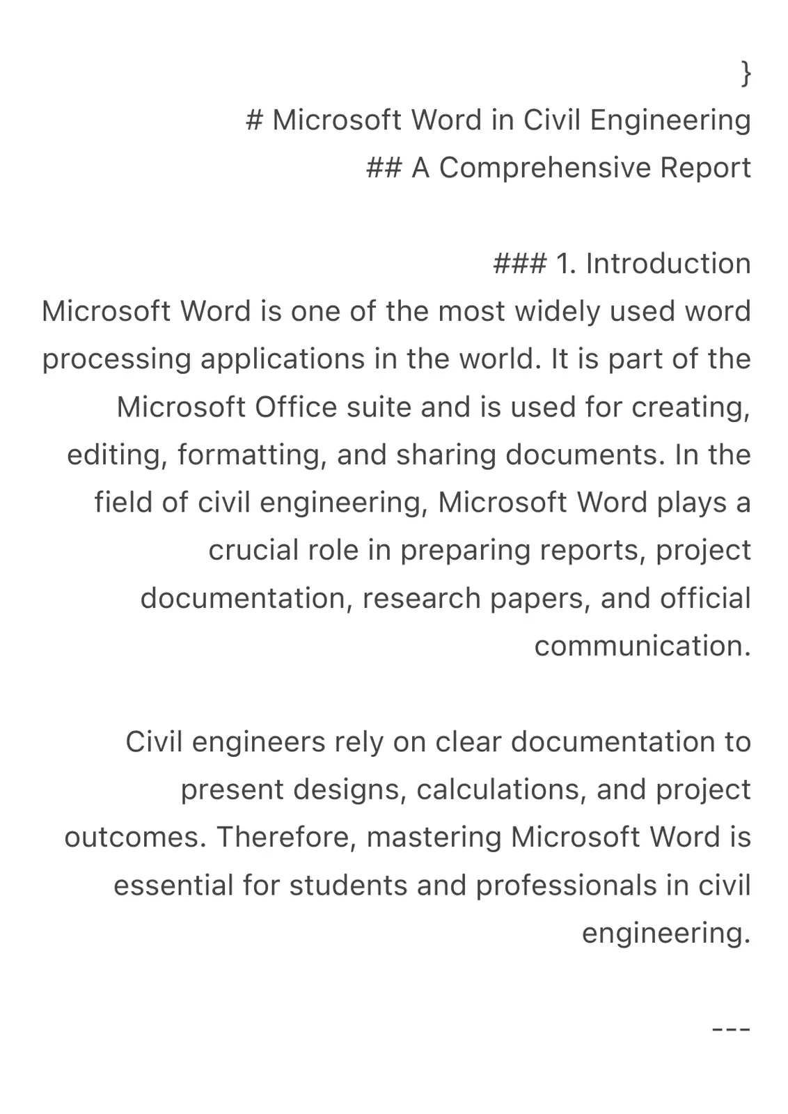 غلاف تقرير Microsoft Word in Civil Engineering