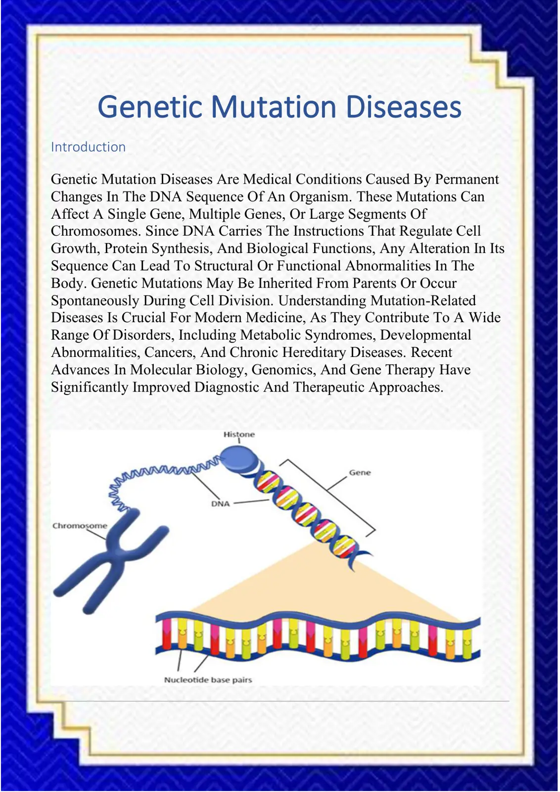 غلاف تقرير Genetic Mutation Diseases