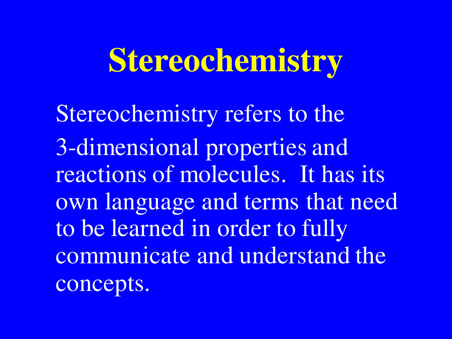 غلاف تقرير Stereochemistry
