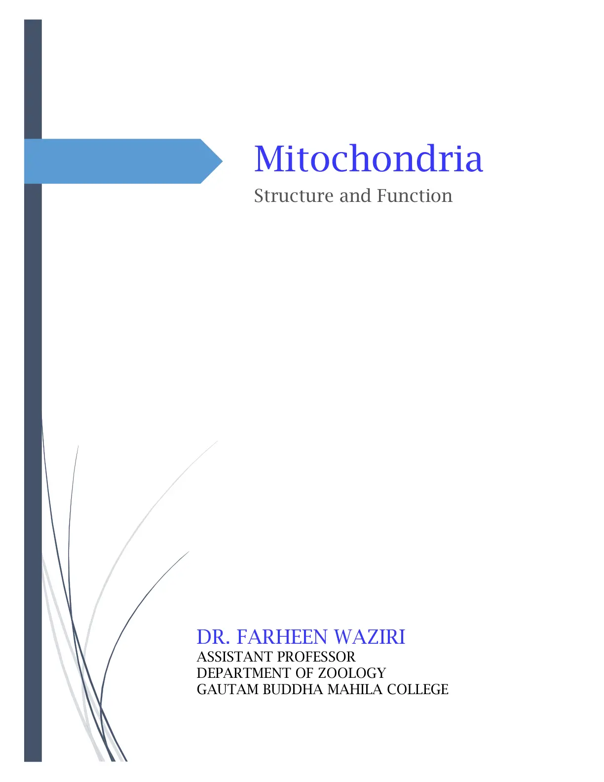 غلاف تقرير Mitochondria: Structure and Function