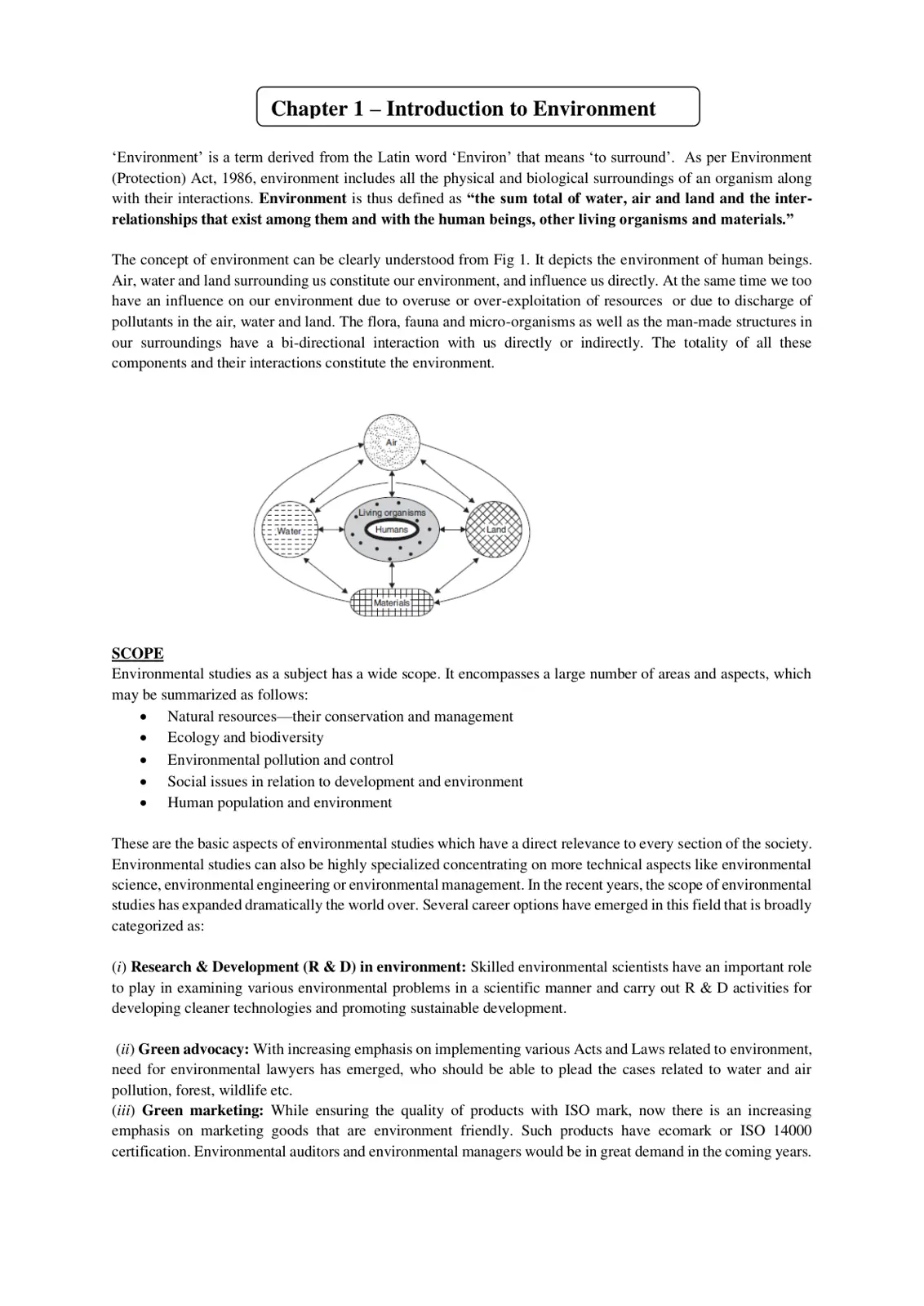 غلاف تقرير Chapter 1 Introduction to Environment