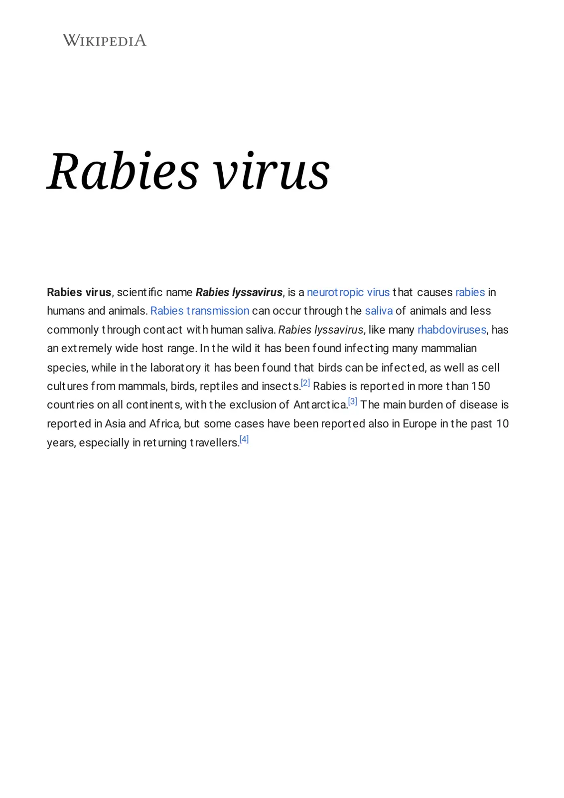 غلاف تقرير Rabies Virus