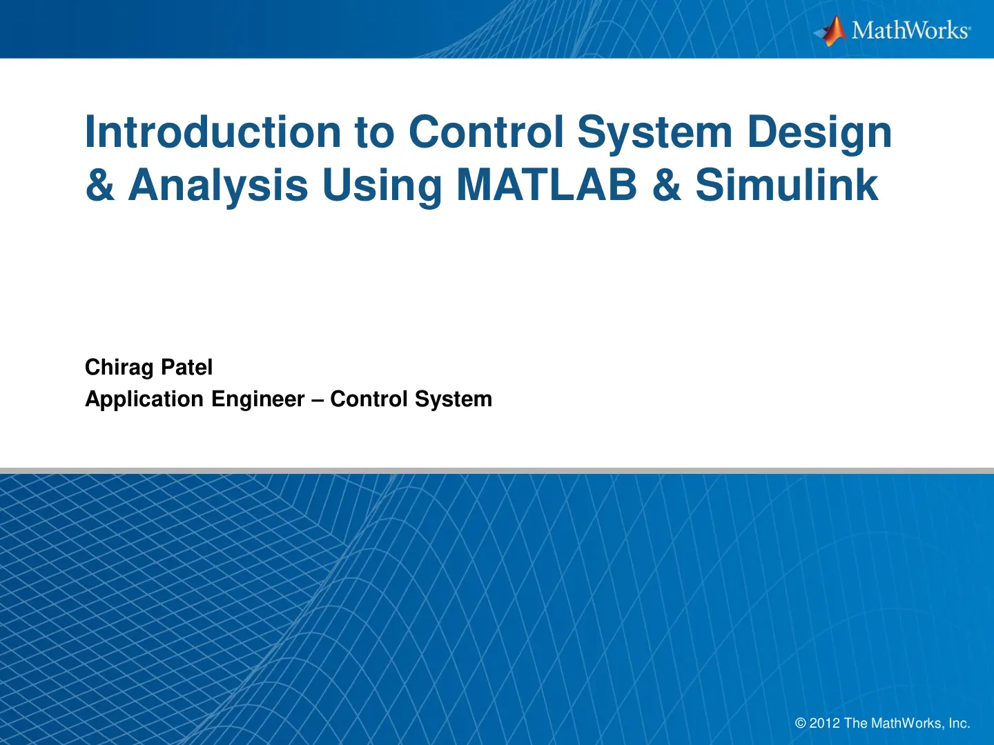 غلاف تقرير Introduction to Control System Design & Analysis Using MATLAB & Simulink