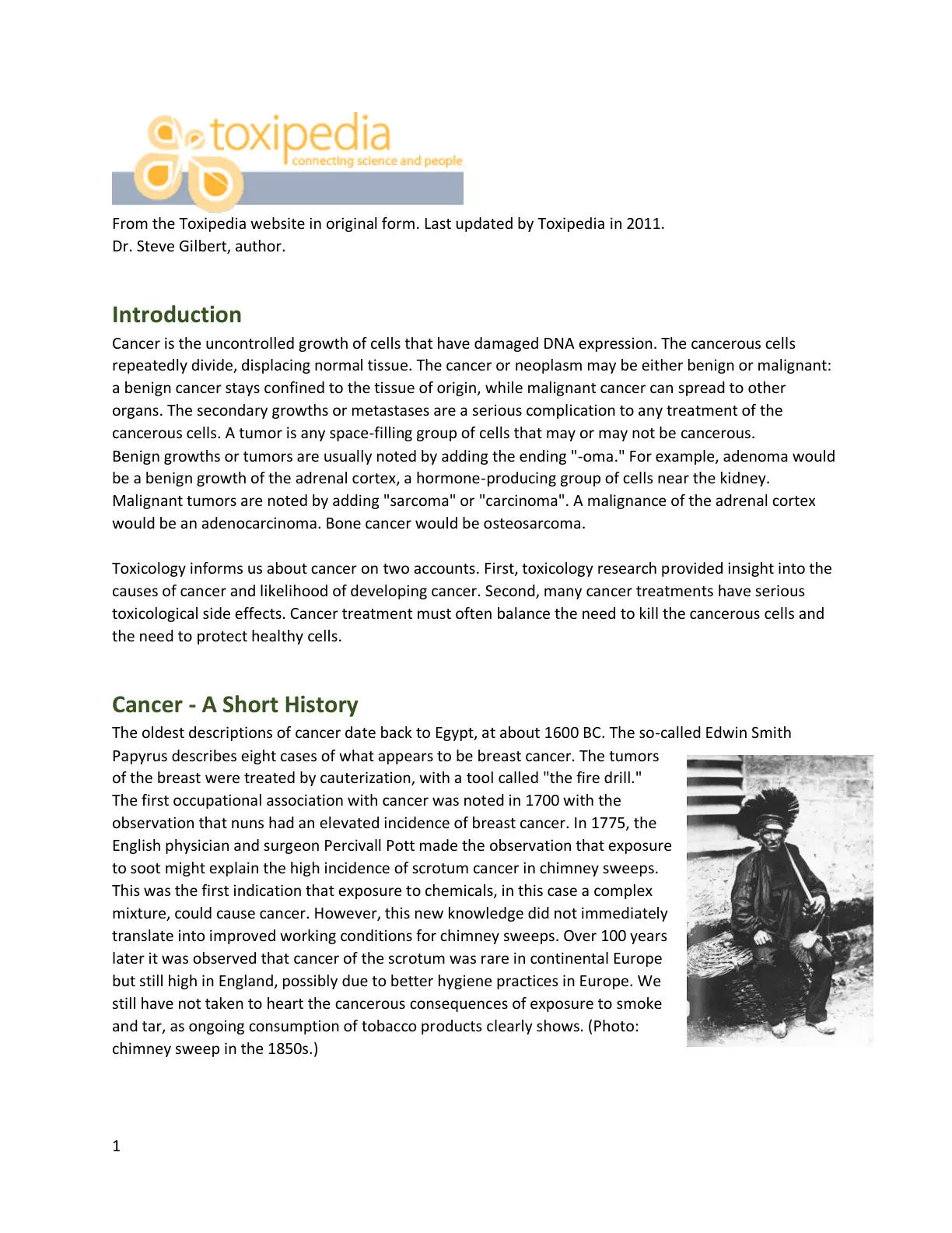غلاف تقرير Cancer A Short History