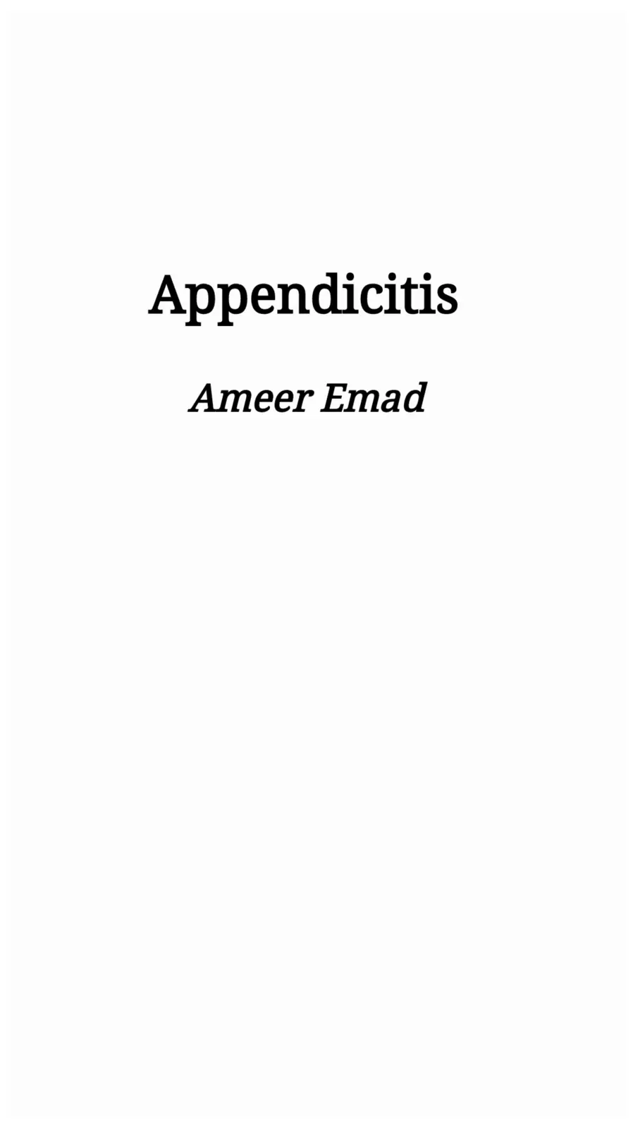 غلاف تقرير Appendicitis