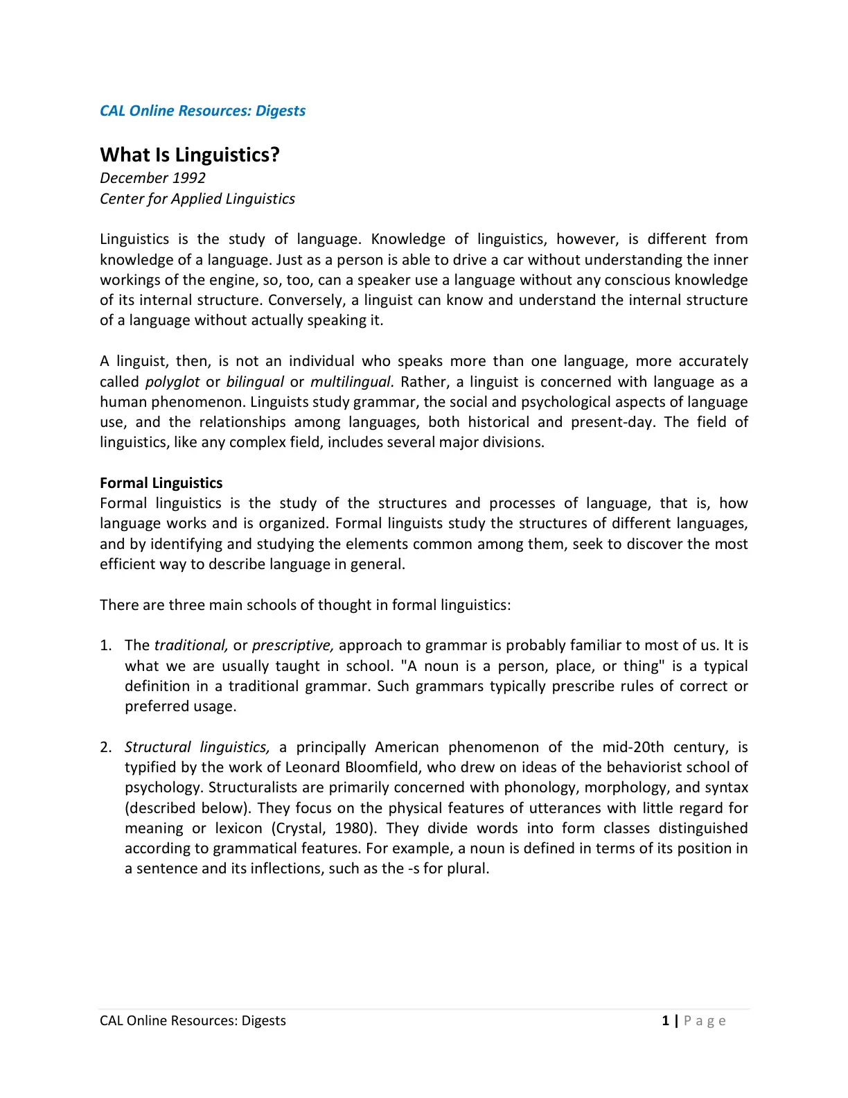 غلاف تقرير What Is Linguistics?