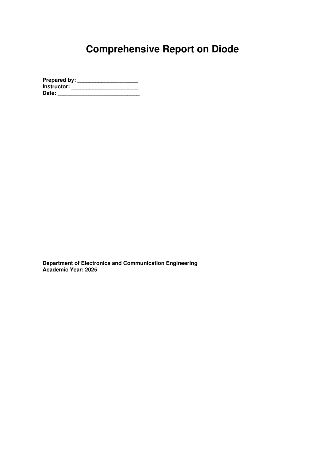غلاف تقرير Comprehensive Report on Diode