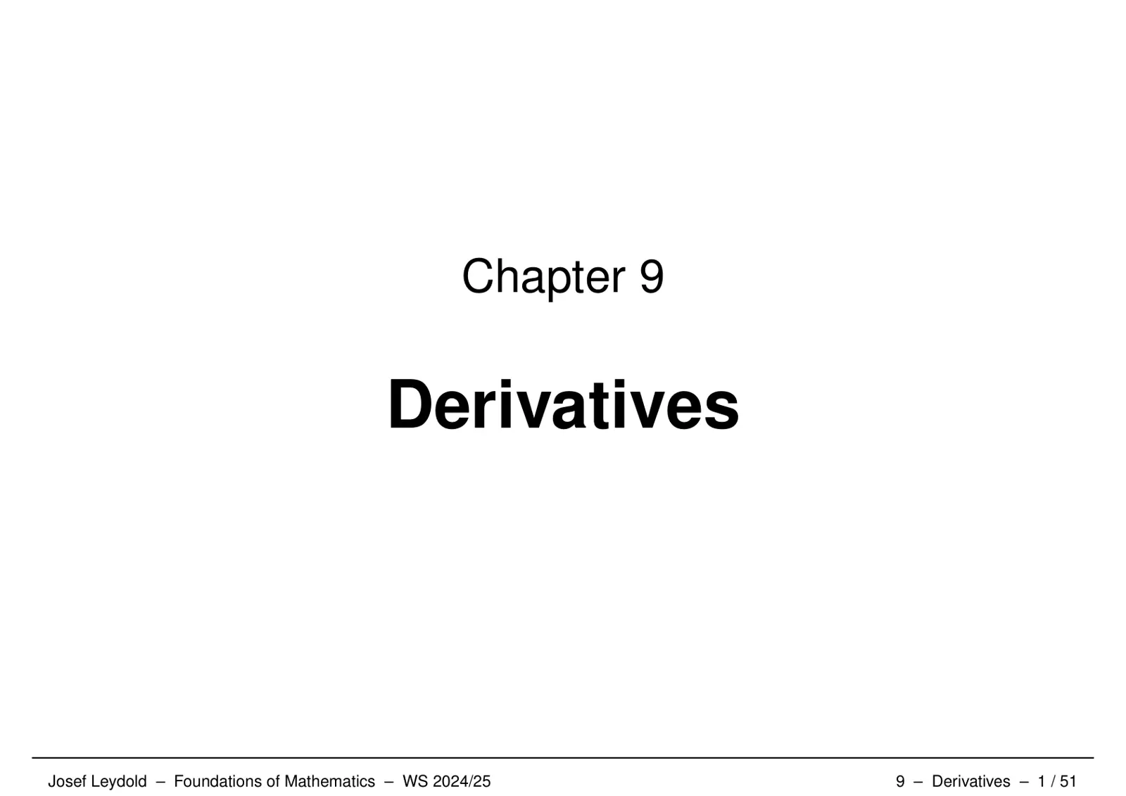 غلاف تقرير Chapter 9 – Derivatives – Foundations of Mathematics WS 2024/25