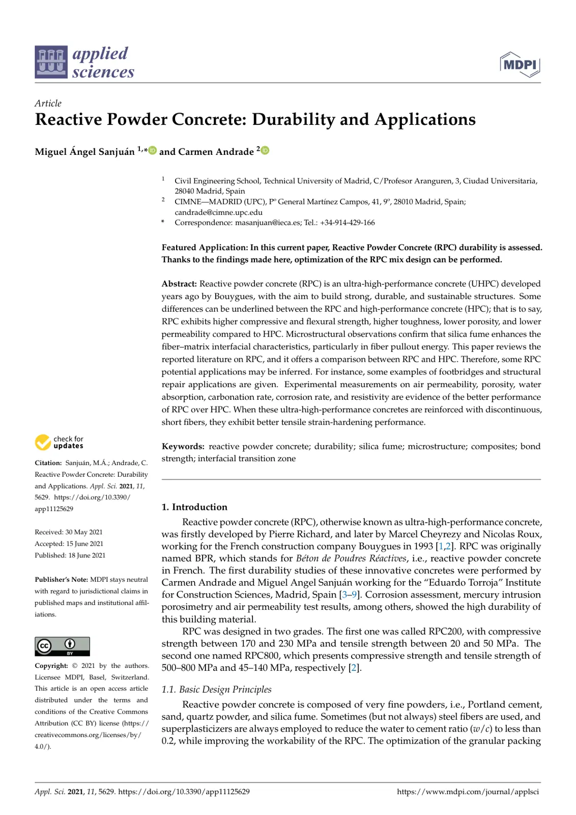 غلاف تقرير Reactive Powder Concrete: Durability and Applications