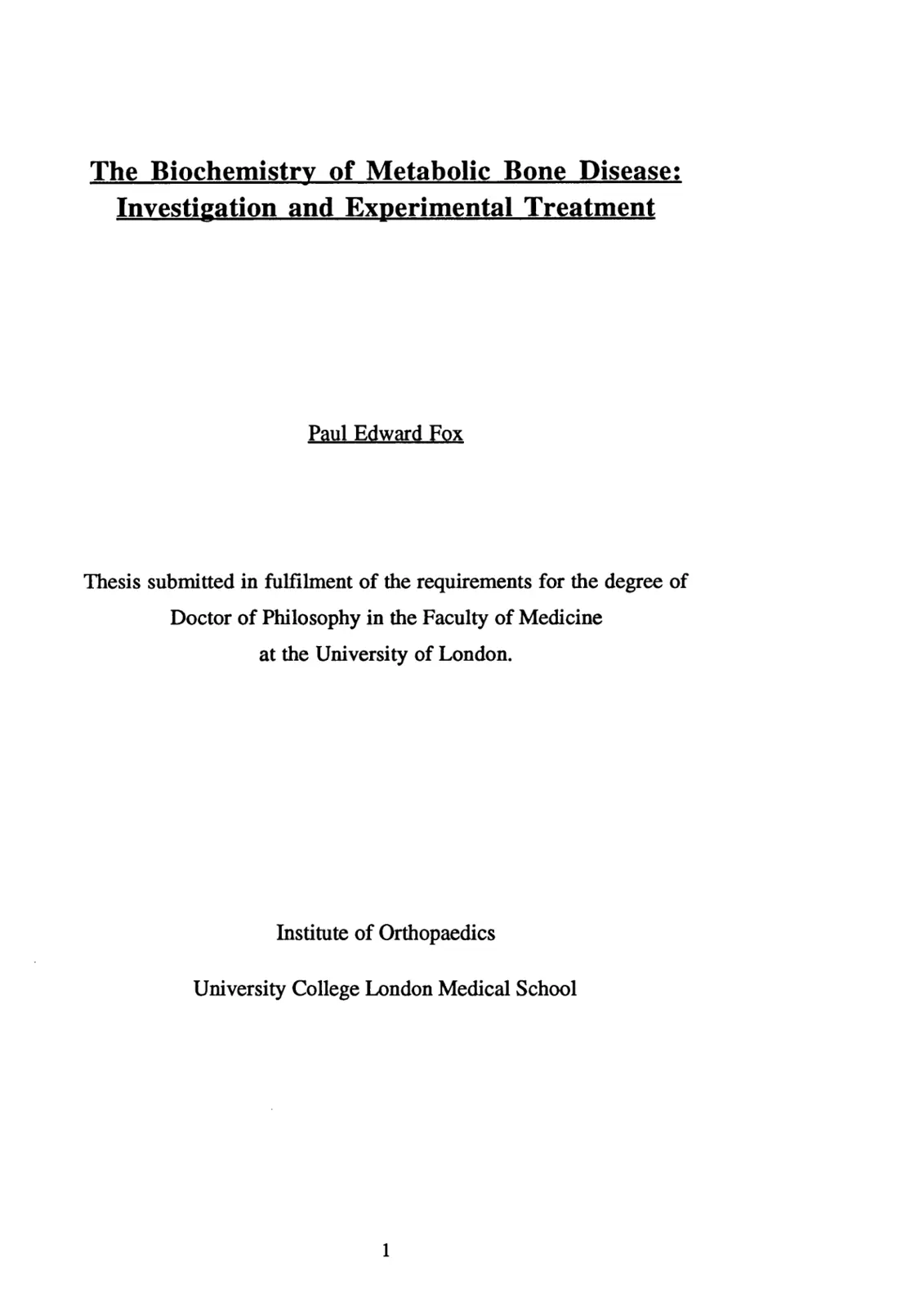 غلاف تقرير The Biochemistry of Metabolic Bone Disease: Investigation and Experimental Treatment