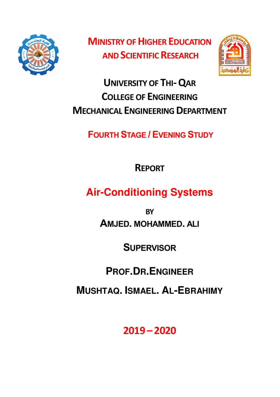 غلاف تقرير Air-Conditioning Systems