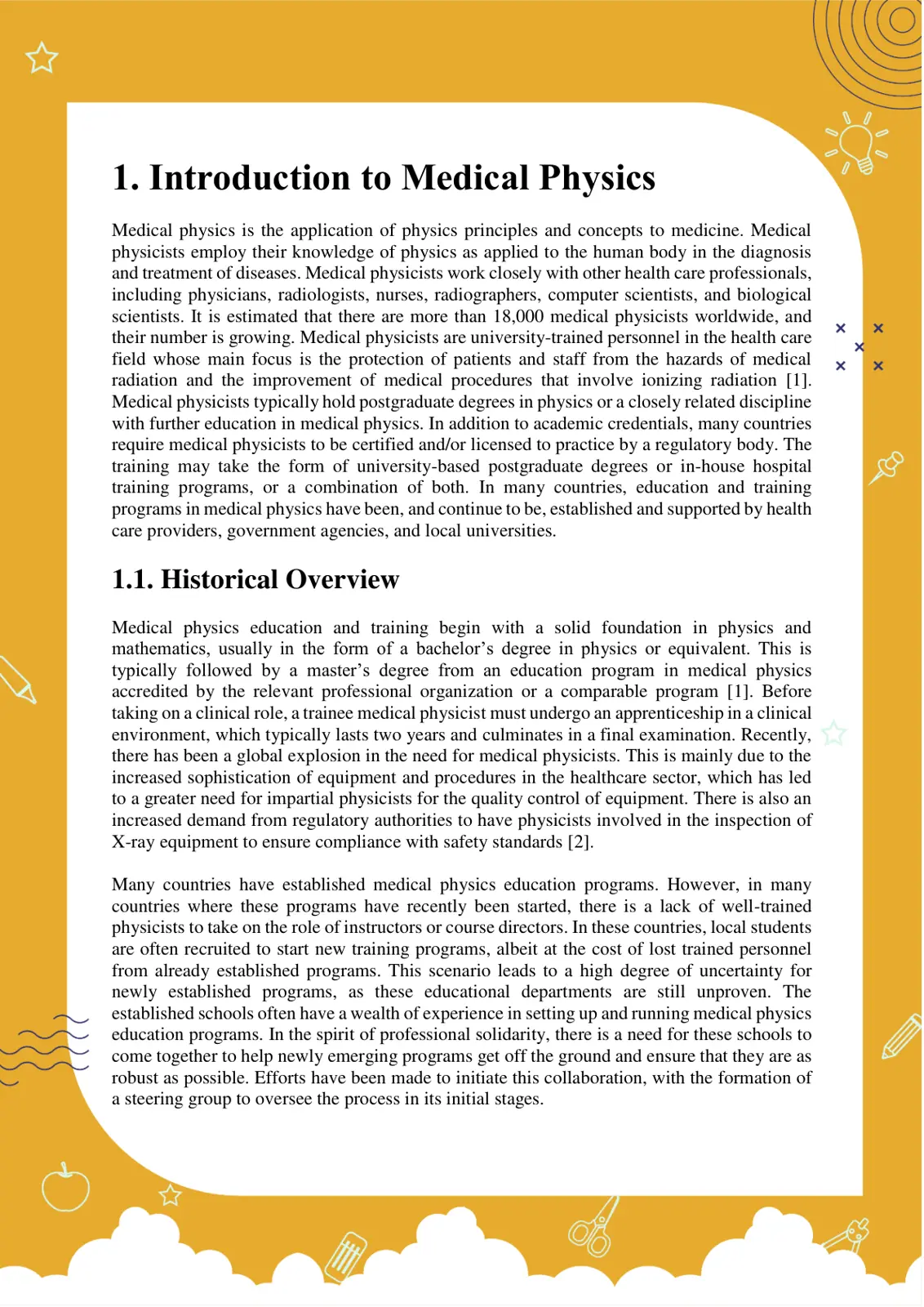 غلاف تقرير Introduction to Medical Physics