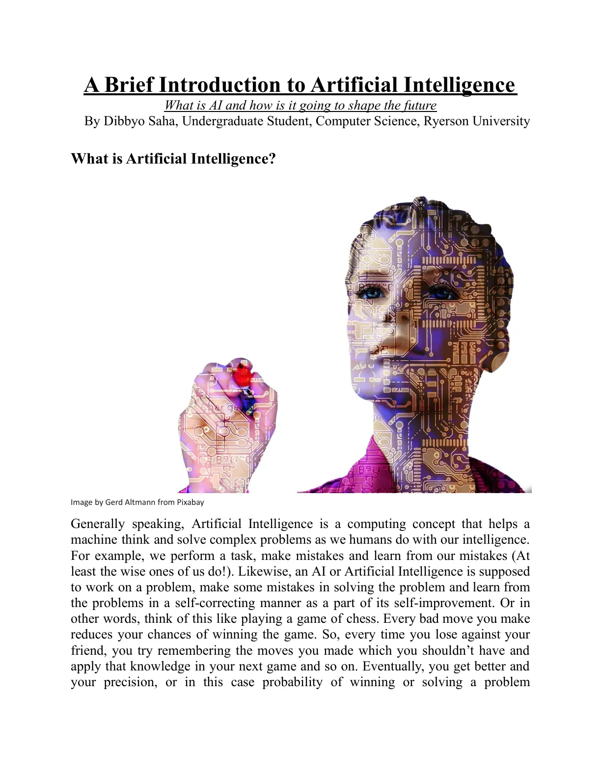 غلاف تقرير A Brief Introduction to Artificial Intelligence