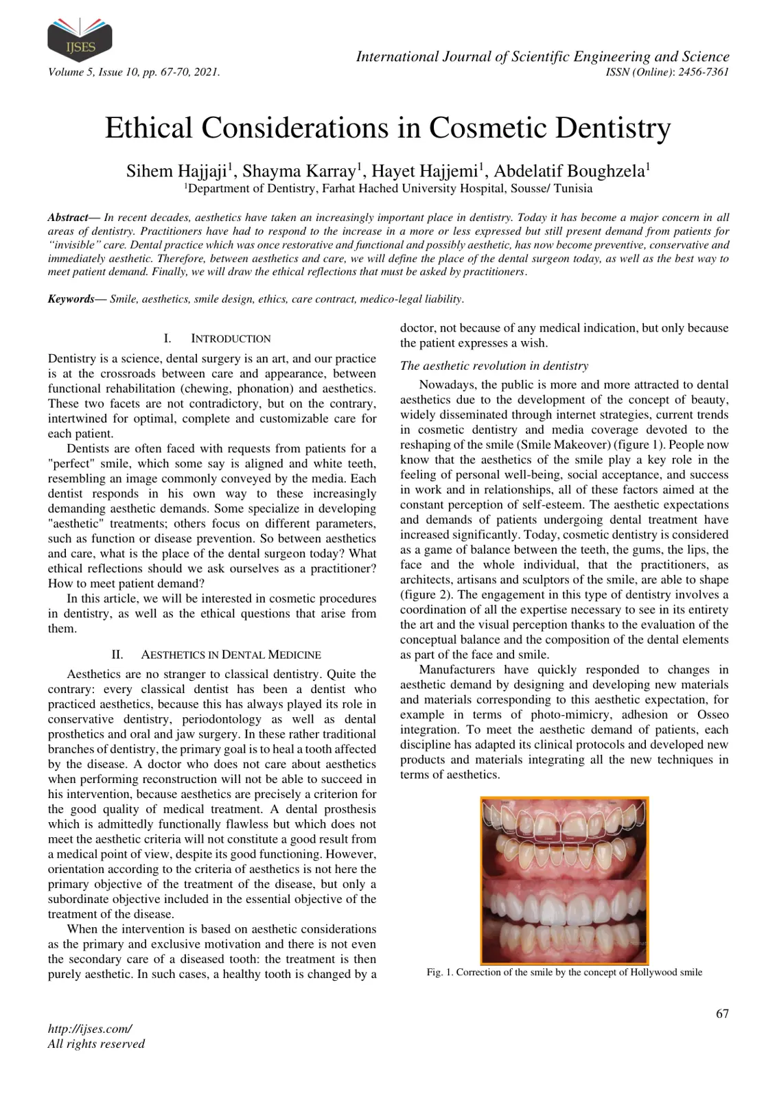 غلاف تقرير Ethical Considerations in Cosmetic Dentistry
