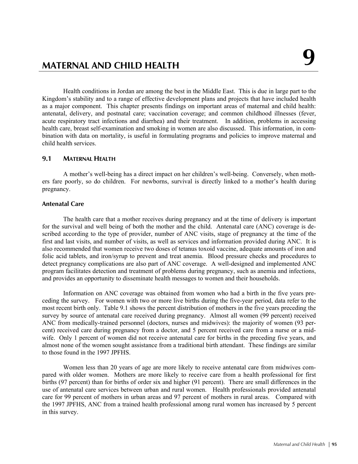 غلاف تقرير Maternal and Child Health