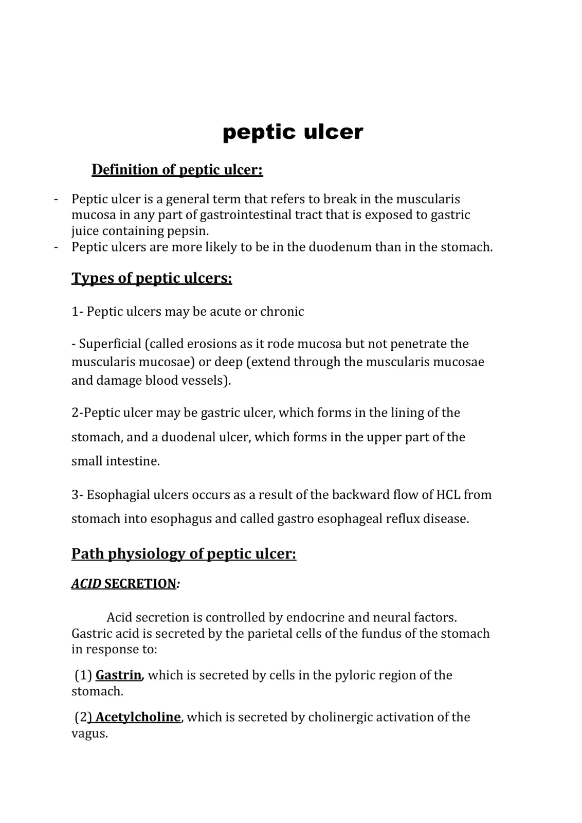 غلاف تقرير peptic ulcer