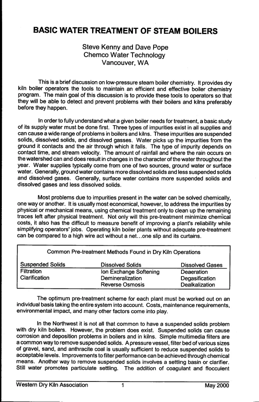 غلاف تقرير BASIC WATER TREATMENT OF STEAM BOILERS