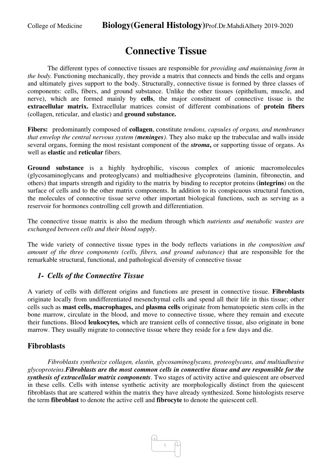 غلاف تقرير Connective Tissue