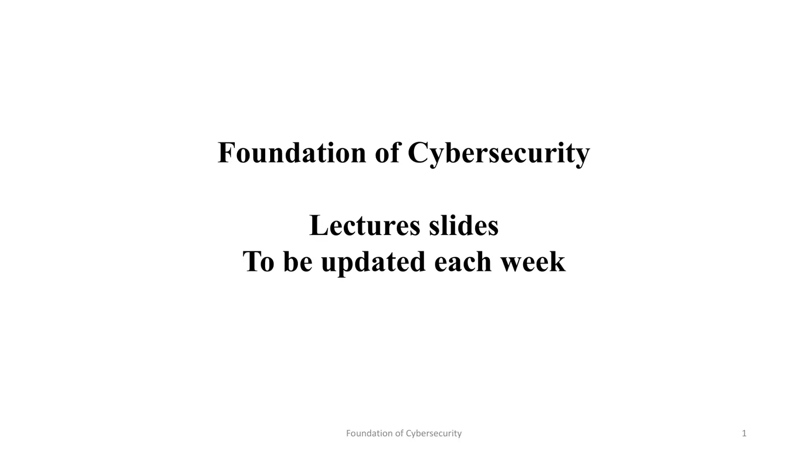 غلاف تقرير Foundation of Cybersecurity