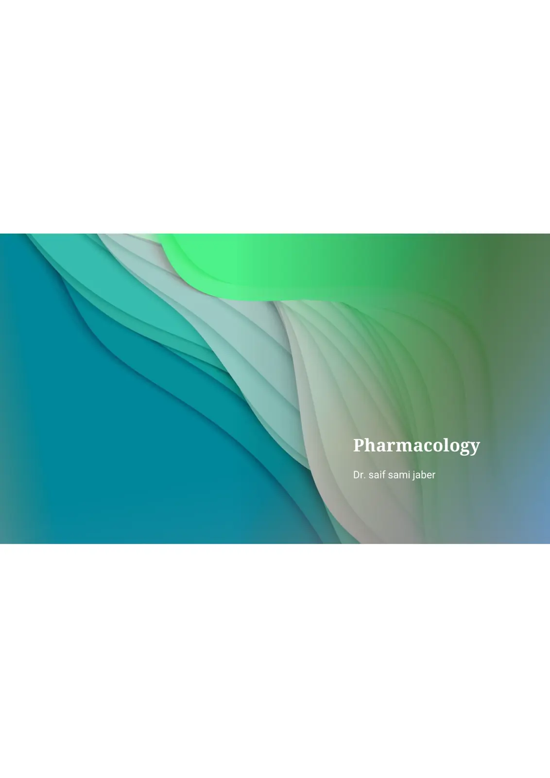 غلاف تقرير Pharmacology