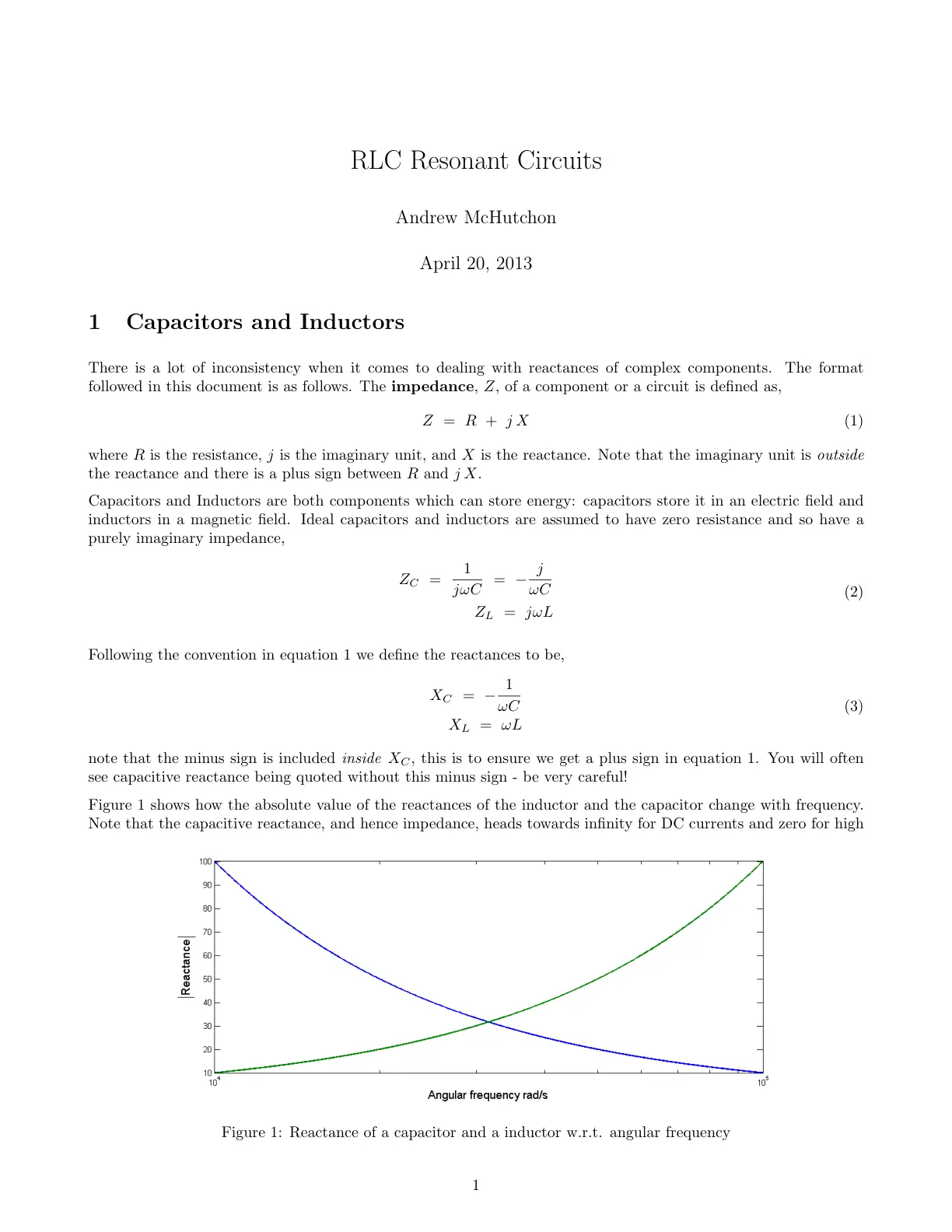 غلاف تقرير RLC Resonant Circuits